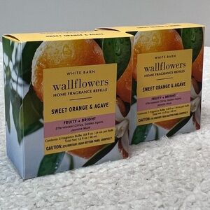 B&BW White Barn "Sweet Orange & Agave'" Wallflowers Home Fragrance Refills 2 Box